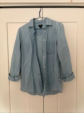 J. Crew Light Blue Denim Button-Up Shirt